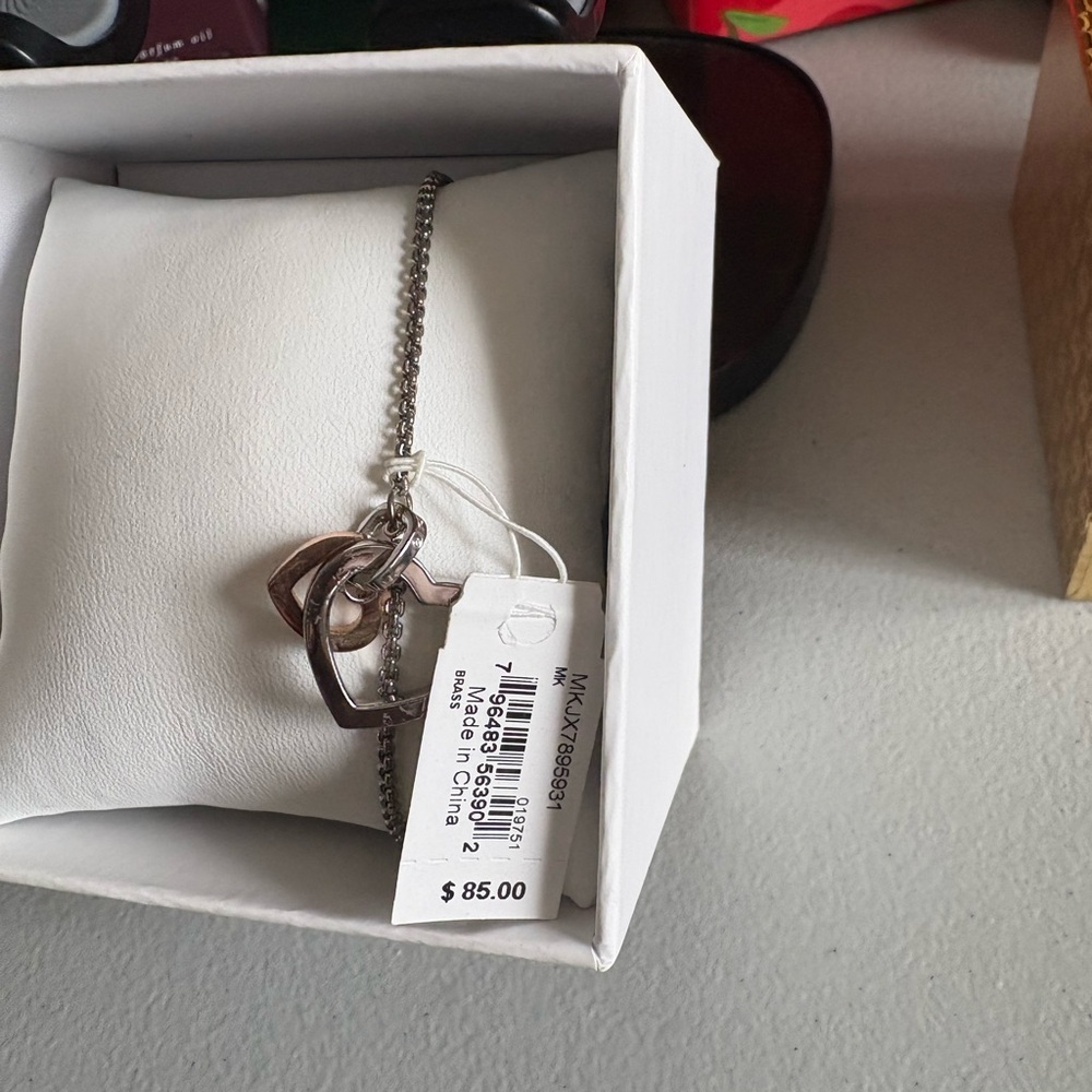 Michael Kors Silver Bracelet with Heart Charms